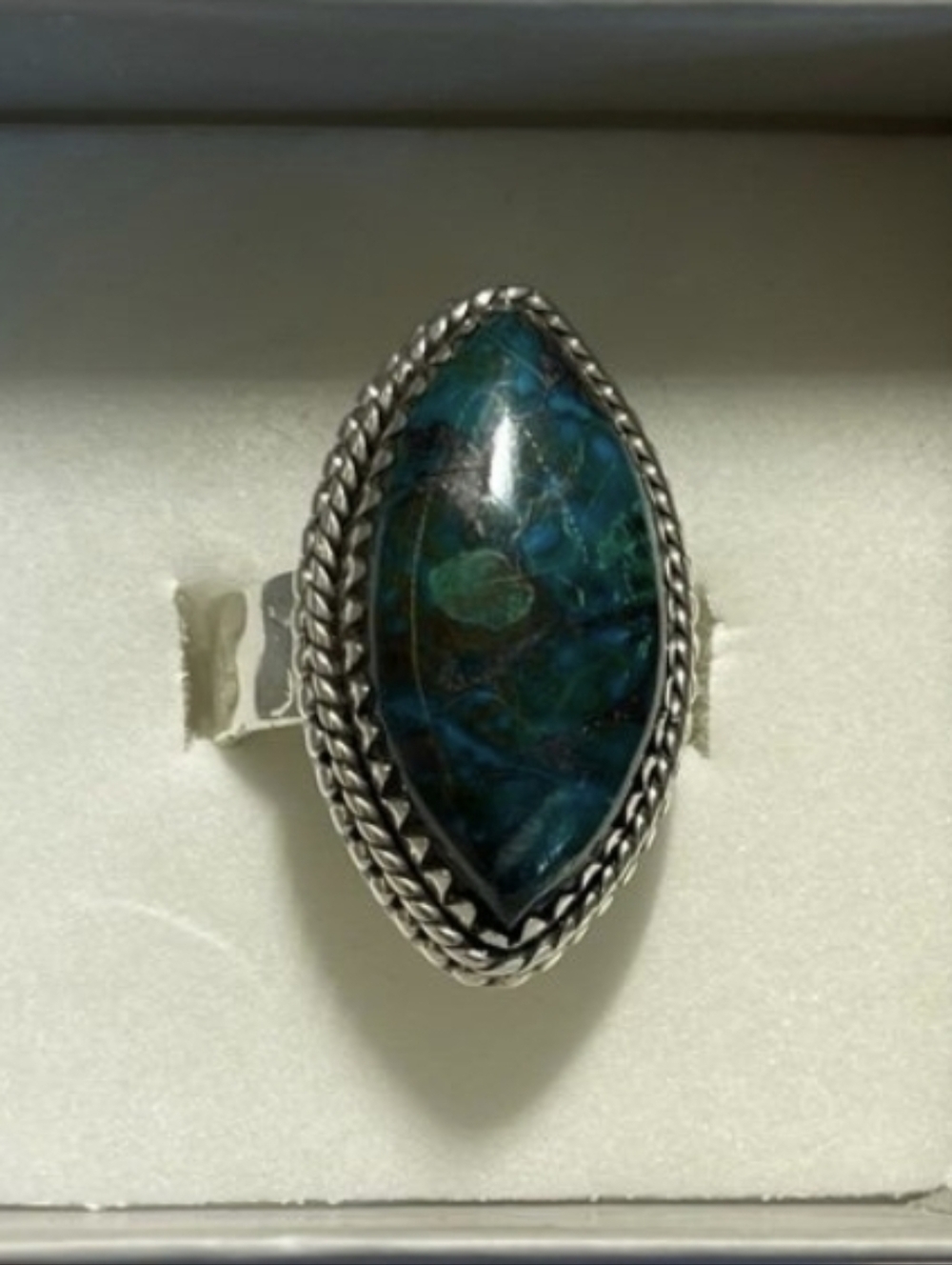 Sterling Silver Chrysacola Ring